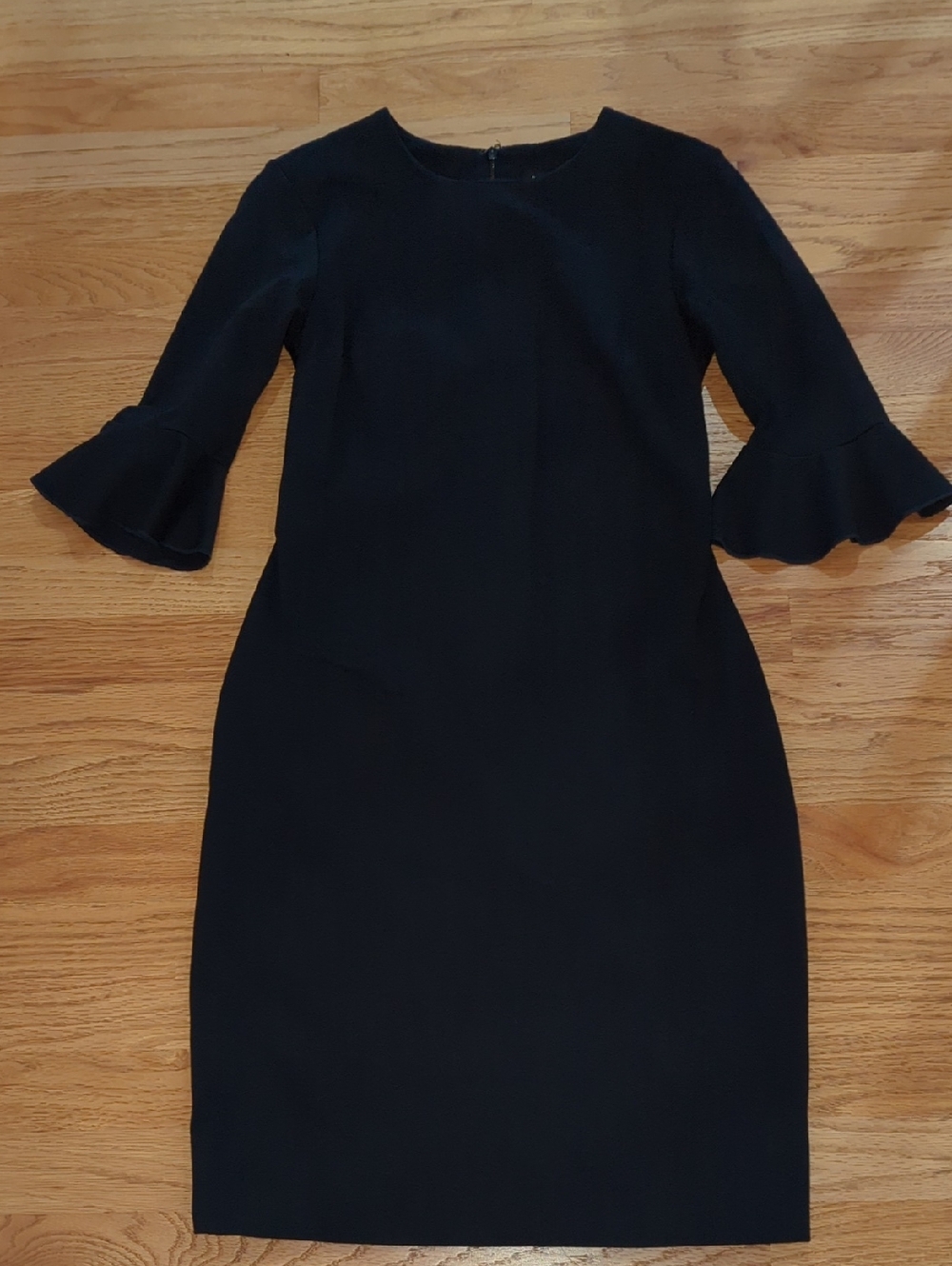 Banana Republic Navy Sheath Dress with Ruffle Cuffs